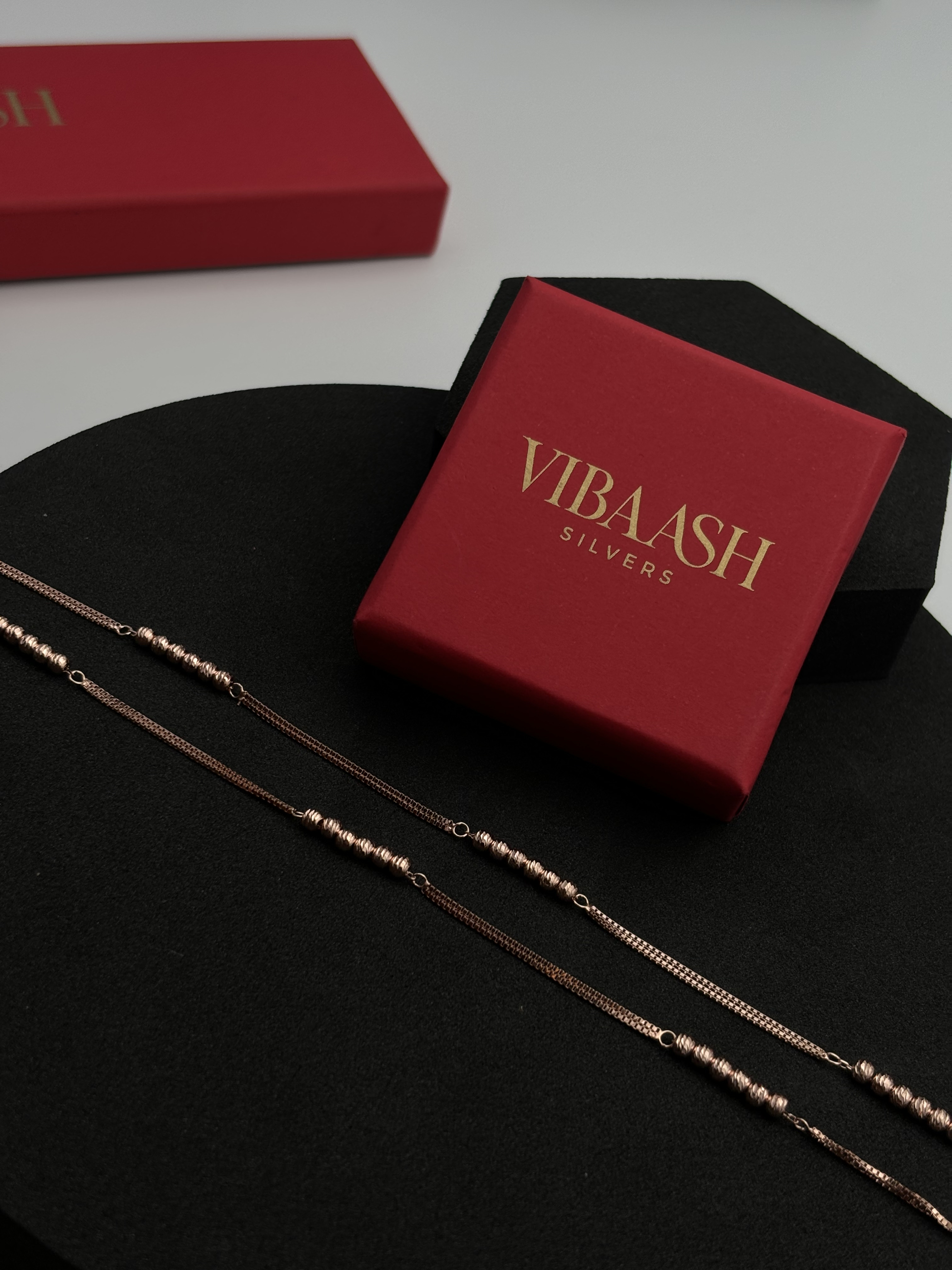 Rose Gold Beaded Leg Chain