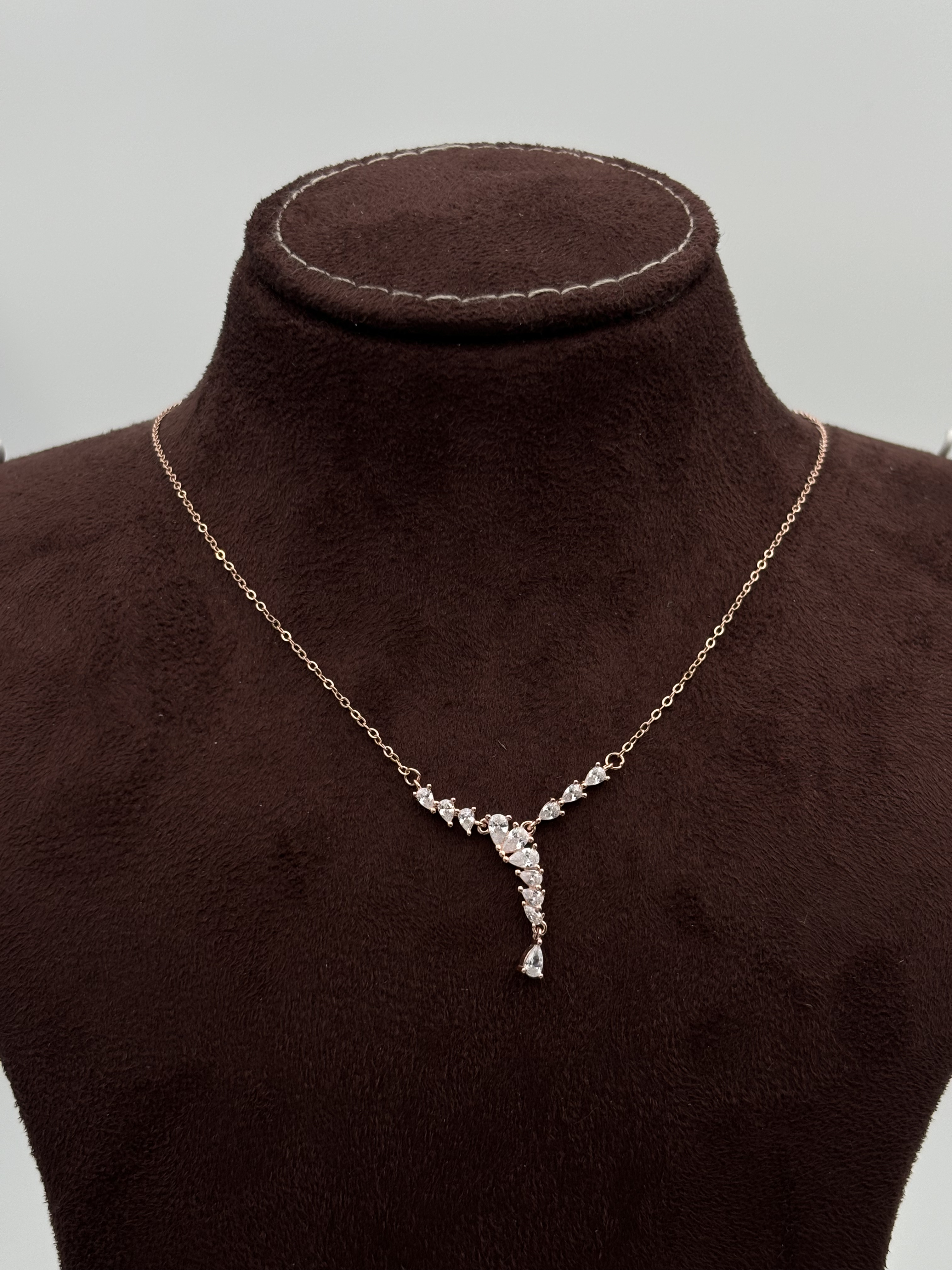 Rose cascade diamond necklace