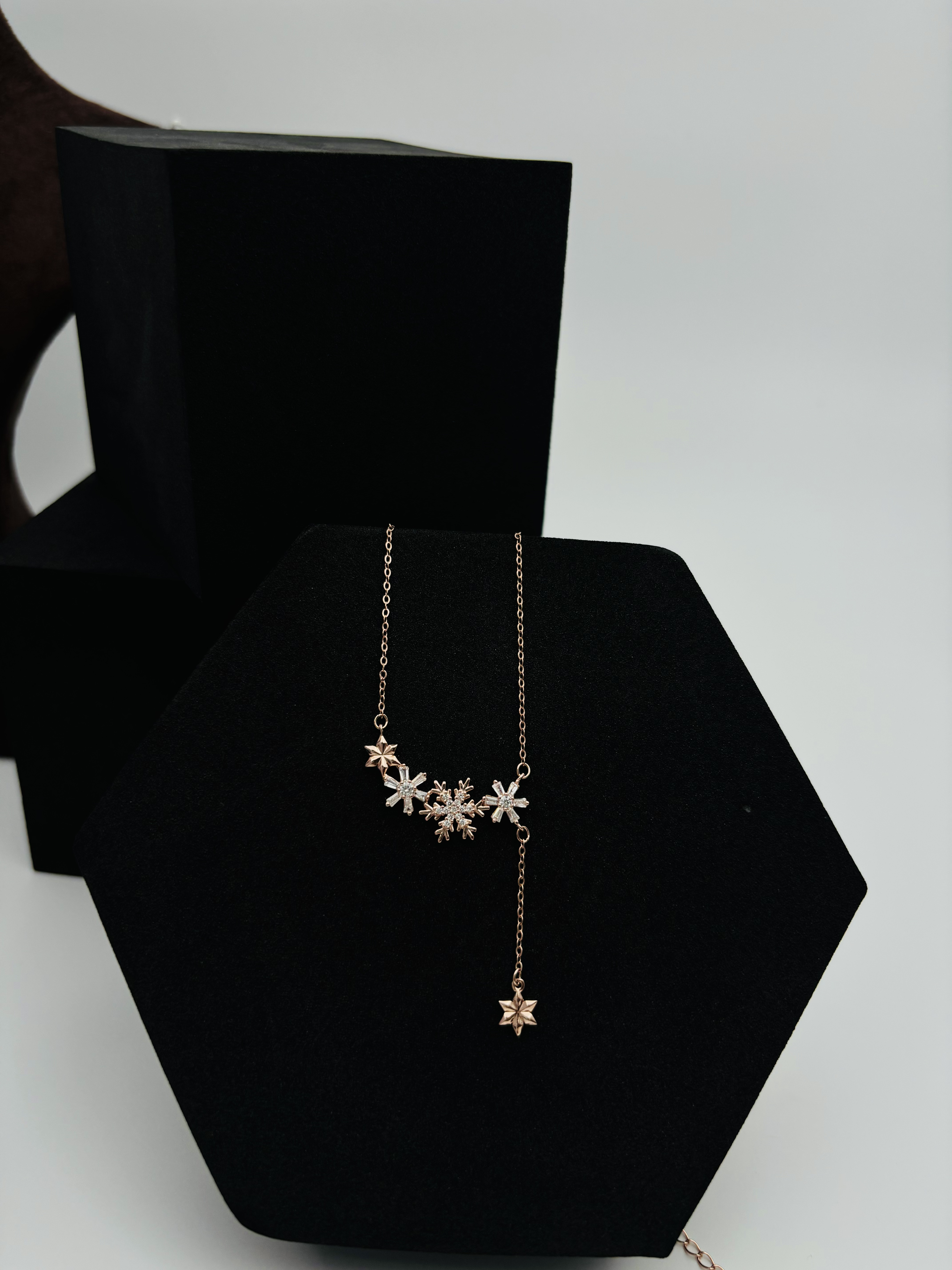 Cosmic Snowflake Lariat Necklace